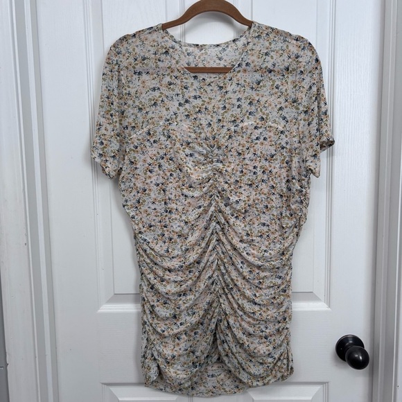 torrid Tops - Ivory Floral Ruched Top | Torrid Size 2